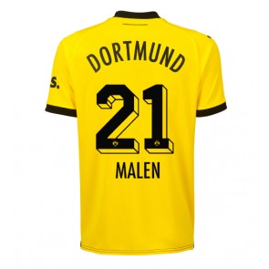 Borussia Dortmund Donyell Malen #21 Replika Hjemmebanetrøje 2023-24 Kortærmet